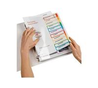 Avery - ReadyIndex - 05260501 - Intercalaires 12 touches avec sommaire personnalisable + réutilisable en polypropylène - Coloris assortis - Format A4 - Blanc
