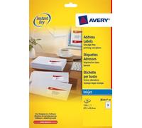 AVERY - 720 Étiquettes Adresse Autocollantes Blanches Personnalisables - Format 63,5 x 46,6 mm - Impression Jet d'Encre