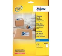 Avery J8168-40 - 80 Étiquettes D'expédition Blanches Adhésives Personnalisables. 99,6x143,5mm. Impression Jet D'encre