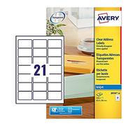 Avery J8560-10 Étiquettes jet d'encre Transparent (Import Royaume Uni)