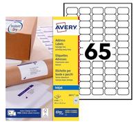 Avery J8651-100 6500 mini étiquettes organisation blanches 38,1 × 21,2 mm | 6500 étiquettes blanches 38,1 × 21,2 mm jet d'encre, pour classement et organisation