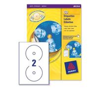 Avery - J8676-25 - 50 Étiquettes Adhésives Blanches Pour Cd. 117mm. Impression Laser, Jet D'encre