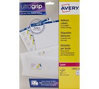 Avery JamFREE, étiquettes d'adresse, imprimables, personnalisables, 38,1 x 21,2 mm, blanches, 65 étiquettes par feuille, 650 étiquettes vierges par paquet (L7651-10)