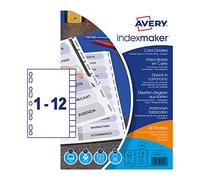 Avery Jeu d’intercalaires 12 positions pour imprimante Index Maker