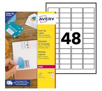 Avery Étiquettes Cover Up L4614 – Papier adhésif permanent blanches 45,7×21,2 mm 1200 étiquettes