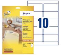 Avery Etiquettes enlevables, blanc, 96,0 x 50,8 mm, Adhésif enlevable
