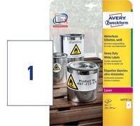 Avery L4775-20 Étiquette auto-adhésive Rectangle arrondi Durable Blanc 20 pcs