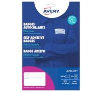 Avery L4784-20 540 badges autocollants pour textile imprimables laser | 540 badges autocollants 63,5 × 29,6mm Laser
