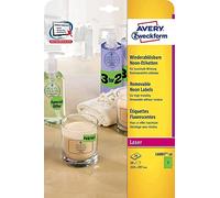 Avery - L6007-20 - 20 Étiquettes A4 enlevables - 2010x297 mm - Vert fluo