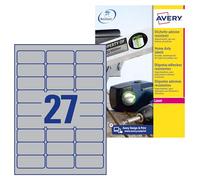 AVERY L6011-20- Jeu d'étiquettes d'identification de câbles électriques, argent, 63,5 x 29,6, 540 pièces