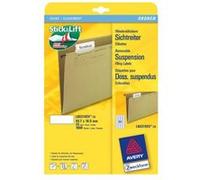Avery L6021REV - Blanc - 16.9 x 45.7 mm 1600 unités (25 feuille(s) x 64) étiquettes de dossiers suspendus amovibles Blanc G
