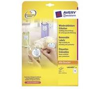 Avery L6024REV - Adhésif amovible - blanc - 42,3 x 63,5 mm (oval) 450 unités (25 feuille(s) x 18 étiquettes Blanc G