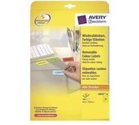 Avery Étiquettes autocollantes L6035 - 480 étiquettes jaune 63,5 x 33,9 mm, amovibles, imprimables