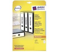Avery L6059 - Blanc - 59 x 297 mm 75 unités (25 feuille(s) x 3) étiquettes pour dossiers Blanc G