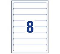 Avery L6060 - Blanc - 34 x 192 mm 200 unités (25 feuille(s) x 8) étiquettes pour dossiers Blanc G