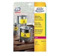 Avery L6127-20 Étiquette Auto-Collante Rectangle Aux Angles Arrondis Permanent Jaune 80 Pièce(S)