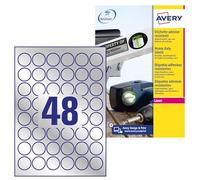 AVERY Zweckform L6129-20 Lot de 20 feuilles d'étiquettes autocollantes pour plaque signalétique (960 autocollants, diamètre 80 mm, sur A4, autocollantes, robustes, résistantes aux intempéries, film