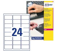 Avery L6146-20 480 étiquettes blanches indécollables et ultra-résistantes | 480 étiquettes indécollables ultra-résistantes Laser, 63,5 × 33,9 mm