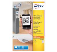 Avery L7120-25 875 étiquettes blanches opaques pour impression QR Codes | 875 étiquettes blanches pour QR Code jet d'encre-Laser, 35 × 35 mm