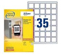 Avery L7120 - Papier - adhésif permanent - blanc - 35 x 35 mm 875 étiquette(s) (25 feuille(s) x 35) étiquettes Blanc G
