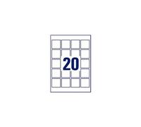 Avery L7121 - Papier - adhésif permanent - blanc - 45 x 45 mm 500 étiquette(s) (25 feuille(s) x 20 étiquettes