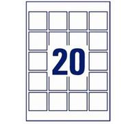 Avery L7121 - Papier - adhésif permanent - blanc - 45 x 45 mm 500 étiquette(s) (25 feuille(s) x 20) étiquettes Blanc G