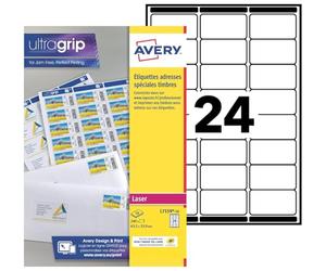 Avery L7159-10 240 étiquettes blanches "MonTimbrenligne" 63,5 × 33,9 mm | 240 étiquettes blanches MonTimbrenligne, Laser, 63,5 × 33,9 mm