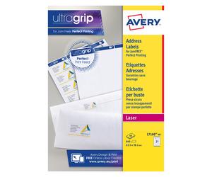 Avery L7160 Etiquettes adresses blanches laser 63,5 x 38,1 mm - Boîte de 840