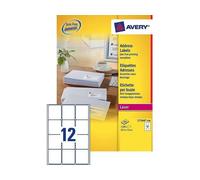 Avery Étiquettes laser L7164-100 – Blanc 63,5×72 mm – Boîte 1200