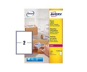 Avery L7168B-100 200 étiquettes expédition blanches OPAQUES | 200 étiquettes OPAQUES, Laser, 199,6 × 143,5 mm, pour classement et organisation
