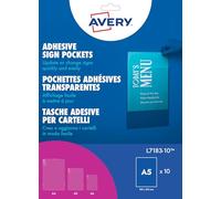 Avery L7183-10 10 pochettes autocollantes d'affichage, 159 × 219 mm | 10 pochettes A5 autoc, d'affichage 159 × 219 mm