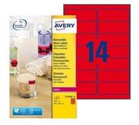Avery L7263R - Rouge fluo - 38.1 x 99.1 mm 350 étiquette(s) (25 feuille(s) x 14) étiquettes G
