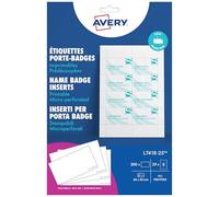 Avery L7418-25 200 inserts badges microperforés imprimables, 86 × 55 mm | 200 inserts badges microperforés 86 × 55mm
