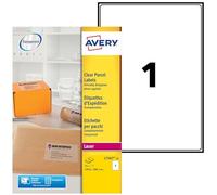 Avery Étiquettes adresse L7567-25 transparentes pour impression laser 210 x 297 mm Lot de 25