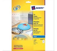 Avery L7676-25 L7676-25 Lot de 50 étiquettes laser pour CD 117 mm DIA L7676-25