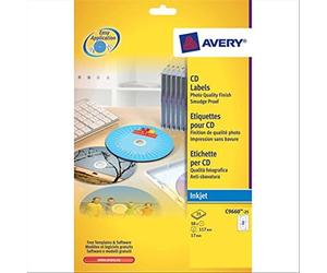 Avery L7676-25 L7676-25 Lot de 50 étiquettes laser pour CD 117 mm DIA L7676-25