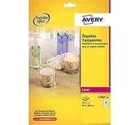 Avery L7782-25 Self-Adhesive Crystal Clear Transparent Labels, 21 Labels Per A4