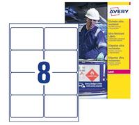 Avery Étiquette plastique L7914-10 99,1 x 67,7 mm film polyéthylène blanc fixation permanente 80 pcs