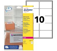 Avery L7992-25 250 étiquettes expédition blanches étanches | 250 étiquettes waterproof, Laser, 99,1 × 57 mm, pour l'expédition et l'envoi de colis