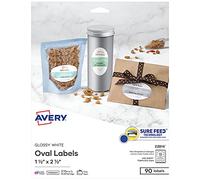 Avery Label Print-To-The-Edge Oval Glossy Wht90pc