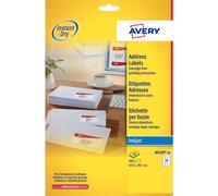 Avery Lot De 10 J8160-40s - 840 Étiquettes D'adressage Blanches Adhésives 63,5x38,1mm Jet D'encre