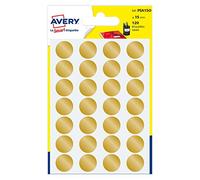 Avery Lot de 10 Sachets de 120 Pastilles adhésives 15 mm Dorée
