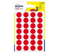 Avery Lot de 10 Sachets de 168 Pastilles adhésives 15 mm Rouge