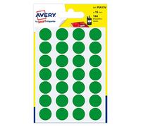 Avery Lot de 10 Sachets de 168 Pastilles adhésives 15 mm Vert
