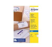 Avery Étiquettes autocollantes J8173 – Jet d'encre, 10/feuille A4, Blanc, 1000 unités