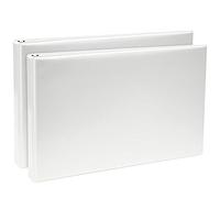 Avery Lot de 2 classeurs robustes à 3 anneaux, anneaux inclinés de 2,5 cm, peut contenir du papier de 27,9 x 43,2 cm, blanc, 17707
