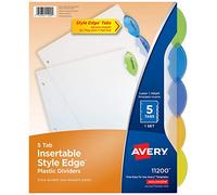 Avery Lot de 24 intercalaires en plastique avec 5 onglets multicolores (11200)