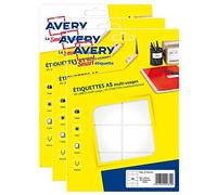 Avery Étiquettes ETE010 multi-usages blanches 38,5 x 65 mm - Boîte de 160