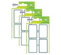 Avery Lot De 3 Sachets De 24 Étiquettes Scolaires Bleues Et Vertes - 36 X 56 Mm