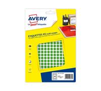 Avery Lot De 3 Sachets De 2940 Pastilles Diam 8 Mm Imprimables Vert